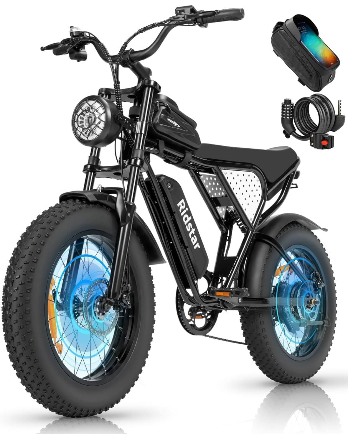 Bopzin Electric Bike for Adults 1200W 25MPH Dirt Bike 48V,15AH Removable Battery